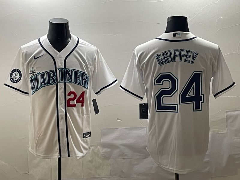 Men Seattle Mariners 24 Griffey White Game 2025 Nike MLB Jersey style 6